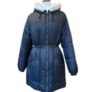 Abercrombie & Fitch Black Quilted Puffer Jacket with Hood Sz M